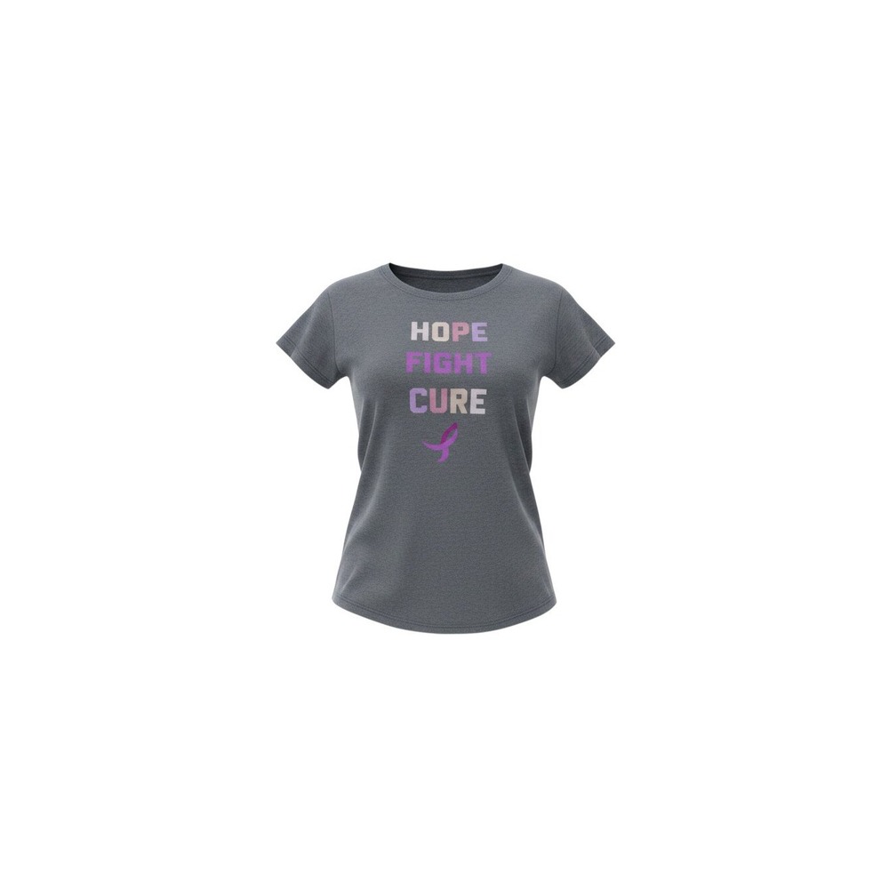 Susan G Komen Graphic Tee Womens Medium Gray Hope Fight Cure Breast Cancer